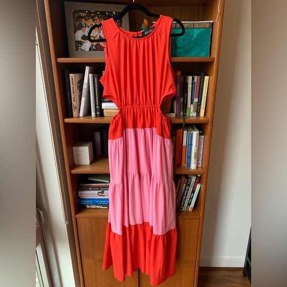 Fab’rik maxi dress with cutouts - red and pink - Picture 3 of 6